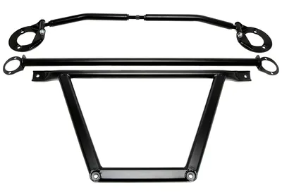 Steel dome brace kit black BMW