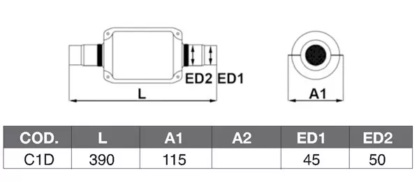 CATALYSEUR universal 1.0c.c. > 1.6 DIESEL