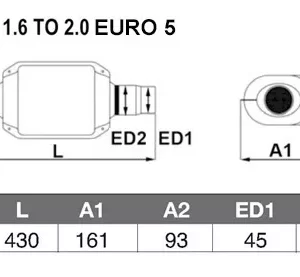 CATALYSEUR Universal EURO 5 1.6 > 2.0