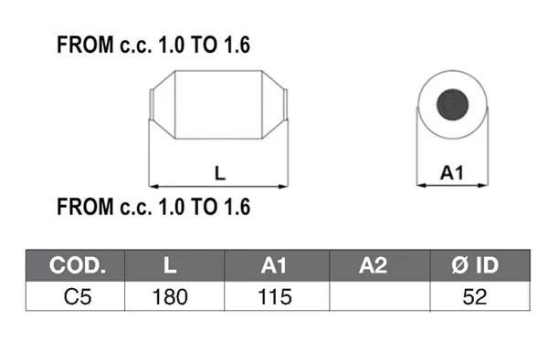 CATALYSEUR UNIVERSAL 1.0cc>1.6cc