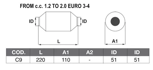 CATALYSEUR UNIVERSAL EURO 3-4