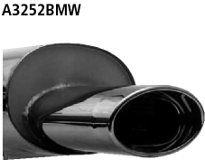 Silencieux arrière avec sortie d’échappement ovale simple 153 x 95 mm