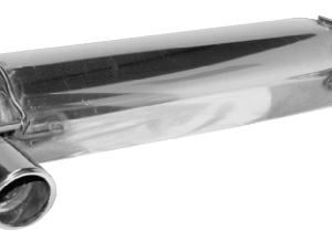 Silencieux arrière à double sortie d’échappement 2 x Ø 76 mm LH + RH, avec lèvre, coupé à un angle de 20°