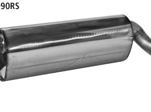 Silencieux arrière avec sortie d’échappement unique coupée à un angle de 30° Ø 90 mm LH + RH (en look RACE)