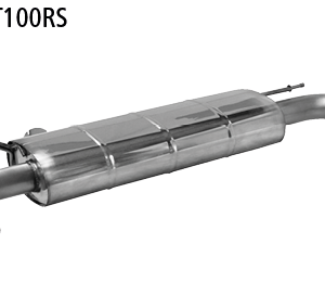 Silencieux arrière avec sortie d’échappement simple 1x Ø 100 mm LH+RH (look RACE), coupé à un angle de 30°, sans clapet d’échappement