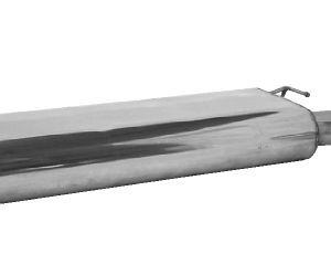 Silencieux arrière avec double sortie d’échappement LH + RH 2 x Ø 76 mm avec lèvre coupée à un angle de 20°