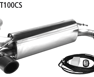 Silencieux arrière RACE carbone simple échappement 1 x Ø 100 mm LH + RH 30° incliné avec trappe d’échappement