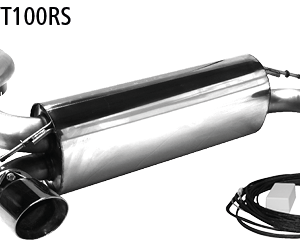 Silencieux arrière avec sortie d’échappement simple 1 x Ø 100 mm LH + RH incliné 30° avec trappe d’échappement