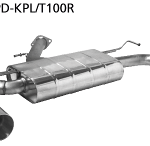 silencieux arrière monotube 1x Ø100 mm LH+RH (en style RACE) avec soupape d’échappement