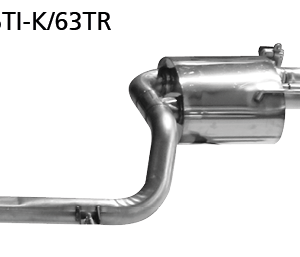 Silencieux arrière à 2 sorties Ø 63 mm pour jupe arrière standard, avec trappe d’échappement droite 353