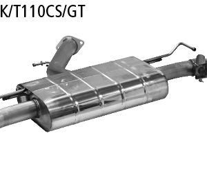 Silencieux arrière avec sortie d’échappement simple carbone 1x Ø 110 mm LH + RH, incliné 25°, look RACE, pour commande de hayon standard