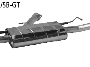 Silencieux arrière avec sortie d’échappement simple 1x Ø 63 mm LH+RH, pour trappe d’échappement standard