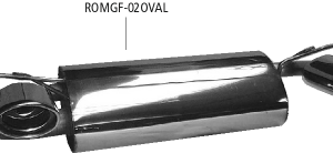 Système d’échappement sport avec 2 sorties d’échappement ovales 120 x 80 mm avec insert