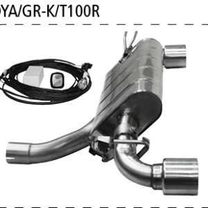 Silencieux arrière avec sortie d’échappement simple 1x Ø 100 mm LH+RH, (look RACE), avec trappe d’échappement