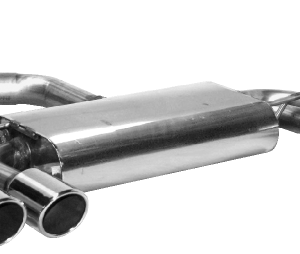 Silencieux arrière avec double sortie d’échappement LH + RH 2 x Ø 90 mm avec lèvre coupée à un angle de 20°