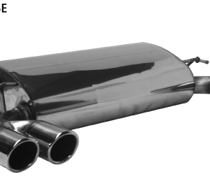 Silencieux arrière avec double sortie d’échappement LH + RH 2 x Ø 76 mm avec lèvre coupée à un angle de 20°