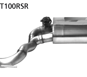 Silencieux arrière avec sortie d’échappement simple 1 x Ø 100 mm RH, incliné 30°, avec trappe d’échappement