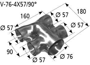 Presses de distribution universelles 5 sorties V-76-4X57/90°
