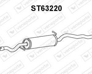 Silencieux central|VENEPORTE 1211714-1484009-7M3253409H-7M3253409M-7M3253409R