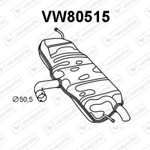 Silencieux arrière|VENEPORTE 1K6253609CD-1K6253609F-1K6253609H-5K6253609Q-JZW253609K