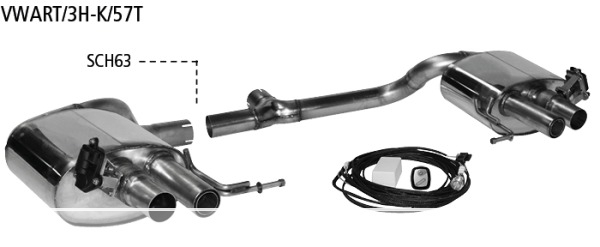 Paire de silencieux arrière pour VOLKSWAGEN VWART/3H-K/57T