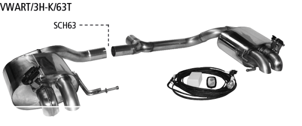Paire de silencieux arrière VWART/3H-K/63T
